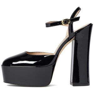 $625 Stuart Weitzman Skyhigh 145 Platform Pump BLACK PATENT LEATHER 8.5 (PB13)